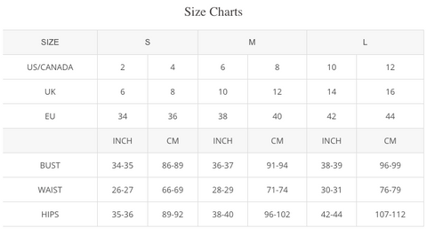 HYFVE Size Chart