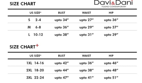 Davi & Dani Size Chart